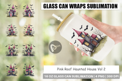 Pink Haunted House Glass Can Product Image 1