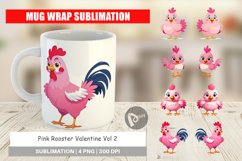 Mug Wrap Design Pink Rooster Valentine Product Image 1