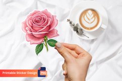 Pink Rose Sticker, Floral Sticker, Pink Rose Decal Product Image 1