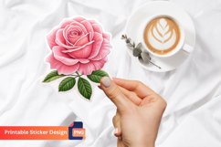 Pink Rose Sticker, Floral Sticker, Pink Rose Decal Product Image 1