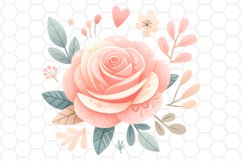 Pink Rose Watercolor Clipart Flower PNG Clipart