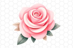 Pink Rose Watercolor Clipart Flower PNG Clipart