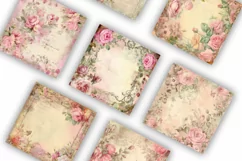 Pink Roses Watercolour | Digital Paper JPG 12"x12" Product Image 2
