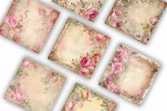 Pink Roses Watercolour | Digital Paper JPG 12"x12" Product Image 5