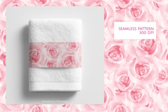 Seamless Watercolor Pink Roses Hand Drawn Pattern Product Image 2