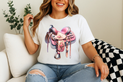 pink saddle cowgirl png, western saddle clipart sublimation, girly cowgirl png design, cowgirl pink saddle sublimation, rodeo saddle png file, country girl saddle clipart, trendy western cowgirl png, rustic saddle sublimation design, cowgirl equestrian pn