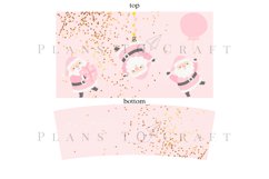 pink santa claus 40oz quencher tumbler sublimation full wrap high resolution transparant background