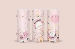 pink santa claus skinny tumbler sublimation wrap with high resolution and transparant background are for 20oz and 30oz skinny tumbler