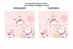 pink santa claus skinny tumbler sublimation wrap with high resolution and transparant background are for 20oz and 30oz skinny tumbler