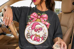 Pink Santa Ornament PNG with Heart Sunglasses Product Image 2