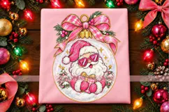 Pink Santa Ornament PNG with Heart Sunglasses Product Image 4