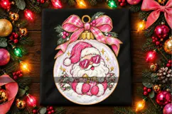 Pink Santa Ornament PNG with Heart Sunglasses Product Image 5