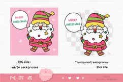 Colorful Santa clipart Kawaii Christmas clipart xmas png Product Image 2
