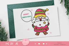 Colorful Santa clipart Kawaii Christmas clipart xmas png Product Image 3