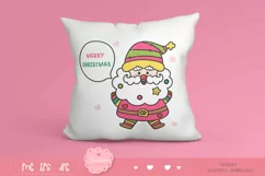 Colorful Santa clipart Kawaii Christmas clipart xmas png Product Image 4