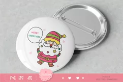 Colorful Santa clipart Kawaii Christmas clipart xmas png Product Image 5