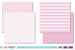 Pastel pink digital scrapbook paper designed for baby girl photo album layouts.