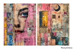 Shabby Torn Papers Collage Backgrounds | Junk Journal JPG Product Image 3