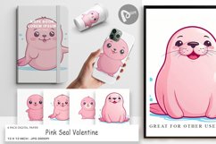 Digital Paper Pink Seal Valentine Product Image 1