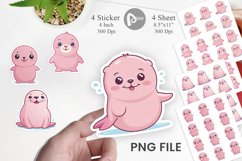 Pink Seal Valentine Sticker Product Image 1