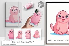 Digital Paper Pink Seal Valentine Product Image 1