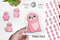 Pink Seal Valentine Sticker Product Image 1