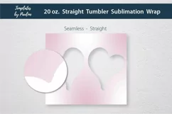 Pink Seamless 2 Hearts Photo Tumbler Wrap for Sublimation