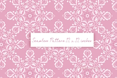 Elegant Hand-Drawn Pink Damask Seamless Pattern Product Image 1