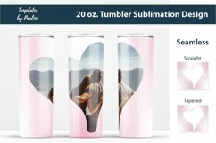 Pink Seamless Heart Photo Tumbler Wrap for Sublimation