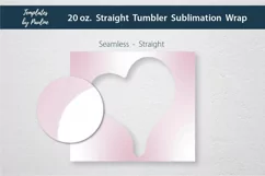 Pink Seamless Heart Photo Tumbler Wrap for Sublimation