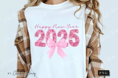 Pink Coquette Embroidery New Year Png | New Years PNG Product Image 3
