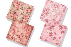 Pink Shabby Floral Seamless Digital Paper Bundle Product Image 6