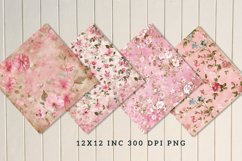 Pink Shabby Floral Seamless Digital Paper Bundle Product Image 2