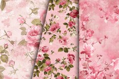 Pink Shabby Floral Seamless Digital Paper Bundle Product Image 3
