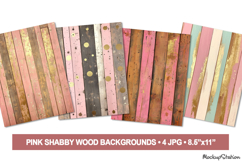 Shabby Old Pink Wood Papers Digital Backgrounds JPG Product Image 1