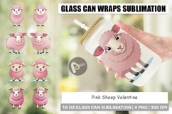 Glass Can Wraps Pink Sheep Valentine Product Image 1