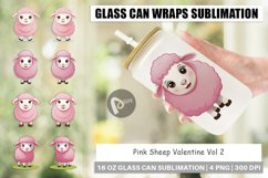 Glass Can Wraps Pink Sheep Valentine Product Image 1