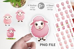Pink Sheep Valentine Sticker Product Image 1