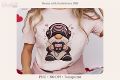 Cute Music Lover Gnome with Headphones, Faux Knit Gnome Product Image 2