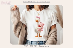 Valentine Goose PNG Bundle, Knitted Love Goose Clipart Faux Product Image 3