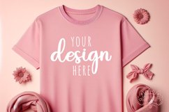 Pink T-Shirt Mockup | Valentine's Dat T-Shirt Mockup Product Image 1