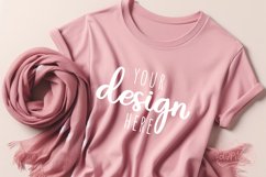 Pink T-Shirt Mockup | Valentine's Dat T-Shirt Mockup Product Image 1