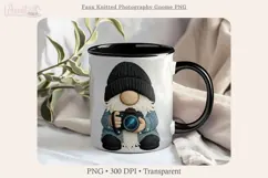 Faux Knitted Photography Gnome PNG, Camera Gnome Clipart Product Image 3