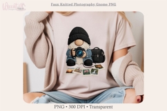 Faux Knitted Photography Gnome PNG, Camera Gnome Clipart Product Image 1