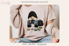 Faux Knitted Photography Gnome PNG, Camera Gnome Clipart Product Image 4