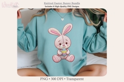 Easter Bunny Faux Knitted PNG Bundle, Product Image 7
