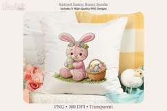 Easter Bunny Faux Knitted PNG Bundle, Product Image 8