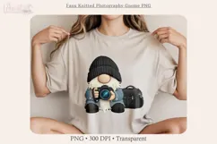 Faux Knitted Photography Gnome PNG, Camera Gnome Clipart Product Image 8