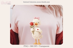 Valentine Goose PNG Bundle, Knitted Love Goose Clipart Faux Product Image 4