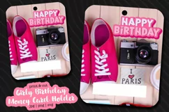 Pink Shoes Birthday Money Card Holders | Print and Cut Product Image 1